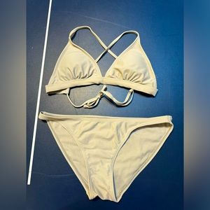 white bikini with padding size small